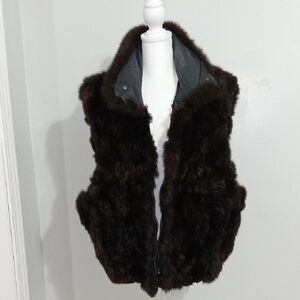 Saks Fifth Avenue Dark Brown Fur Vest